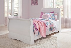 ASHLEY - TWIN SLEIGH BED-WHITE