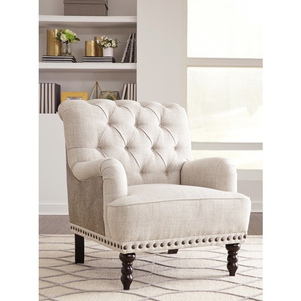 Accent Chair-Tartonelle/Ivory/Taupe